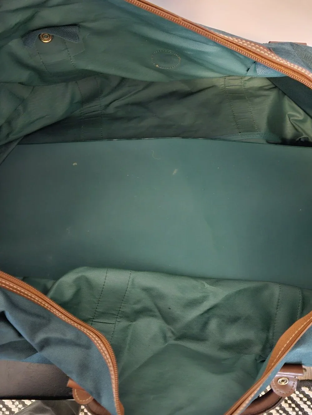 Ralph Lauren Fragrances Duffle Canvas/Faux Leather Travel Weekender Bag Green